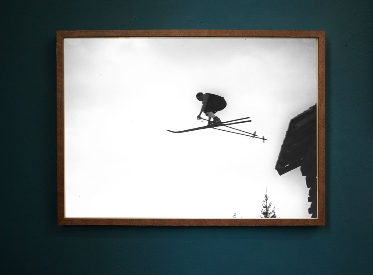 Karl Max Kessler, Skispringer, Kleinwalsertal, Abzug vom Glasnegativ